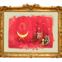 " In your Garden " Fine Art Print with Swarovski Crystals and Metalfoils. Gilded from Hand.