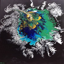 LIQUIDUM  -  80x80 cm, Mischtechnik auf Leinwand