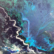 L'EAU  -  80x80 cm, Mischtechnik auf Leinwand
