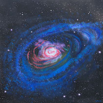 SPIRALGALAXIE  -  80x80 cm, Pigmente und Acryl auf Leinwand