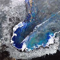 WASSER UND EIS  -   60x60 cm, Mischtechnik auf Leinwand