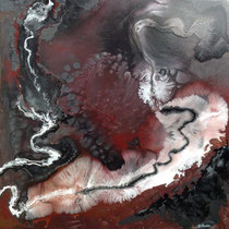 LAHAR  -  80x80 cm, Pigmente und Acryl auf Leinwand