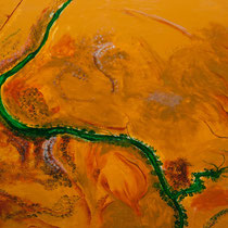 DER FÜNFTE KONTINENT II  -  80x100 cm, Pigmente und Acryl auf Leinwand