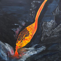 TIERRA DEL FUEGO II  -  80x80 cm, Pigmente und Acryl auf Leinwand