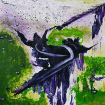 AMETHYST  -  80x80 cm, Pigmente und Acryl auf Leinwand