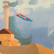 N.38 "Far de Favàritx" 24'5 x 30 cm acrilic i collage sobre tela 220 €