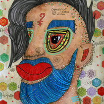"Change de vie, change de vision"  sur papier aquarelle (300g grain fin sur format 24x32 cm) - Malagarty