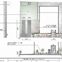 提案図。何度か修正をして、エントランスの植栽がたくさん植えられるプランに決まりました。