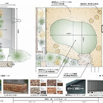 提案資料、お手入れが大変だった植物を一掃し、広い面積を雑草防止シートで覆います。