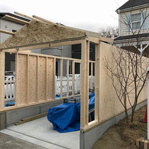 2×4を使った木造のガレージです。