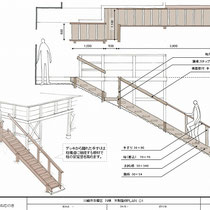 イメージ提案図。大工さんとも相談し安全で耐久性のある階段を考えました。