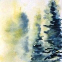 * 667-1   Le lac 70 x 40 à l'eau du lac ! tableau 1  , Arches 350gr
