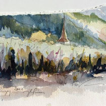 *683- Le village de Lièzey, 40x50, , Arches 350gr