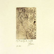 * 1066-Gravure,estampe nu :  Le repos du modèle