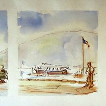 *666- Le lac, 85 x 33 Arches 350 gr