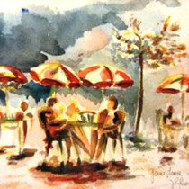 733- Le lac de Gérardmer, aquarelle  40 x 50