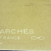 Le filigrane du Vélin d'Arches. J'utilise cet excellent papier filigrané pour tirer toutes mes estampes.
