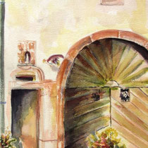 *680-La porte de grange typique vosgienne, 50 x 70 , Arches 350gr