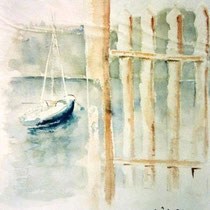 729- Le lac de Gérardmer, aquarelle 50 x 70
