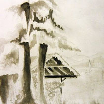 * 670- Kattendyke, lavis d'encre, 20 x 30