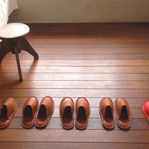 roomshoes#1 for guests / camel, red