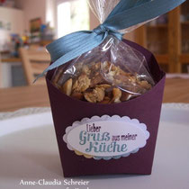 Projekt 2: Die Pommes-frites-Schachtel - hier befüllt mit selbstgemachtem Aprikosen-Granola