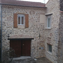 Façade de maison de ville rejointée