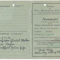 Stammtafel Bessie 1952 Vorderseite