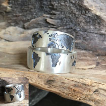 Trauringe Silber Weltkarte