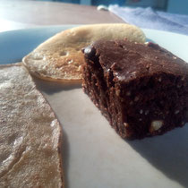 Pancakes & Brownie vegan... Katikati's Breakfast! 