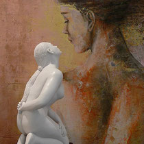 Johannes Genemans, Desiderio celestiale, 2008, marmo e resina, h 50 cm