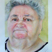 Vittorio Pasotti, Nonna, acquerello e pastello, 34,5x26 cm