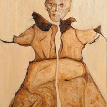 Marino Benigna, Putto 3000, 2011, olio su tela, 70x120 cm