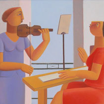 Domenico Lasala, Lezione di musica, 2011, olio su tela, 40x50 cm