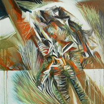 Michele Recluta, Roccia multiforme, 2010, tecnica mista su tela, 90x80 cm