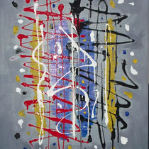 Roberto Fruggeri, Caos mentale, 2011, acrilico su tela, 100x70 cm