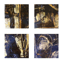 Leonardo Balbi, Black & gold, 2009, olio su tela, 30x30 cm