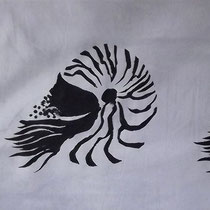 Gaja Lanfranchi, Nautilus, acrilico su stampa digitale, 38x103 cm