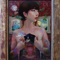 " Self-Portrait "　Oil painting on wood panel　60cm×45cm　2013