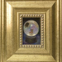 " −夢日記− 飾りの中の冬 "　ベニヤ板にジェッソ地／油絵具　9.5cm×6.5cm　2013