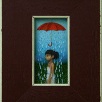 " Diary of Dream: Melancholy Weather "　Oil painting on wood panel　5.7cm×2.9cm　2010