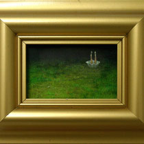 " Diary of Dream: Escapism "　Oil painting on wood panel　4.5cm×7.5cm　2010