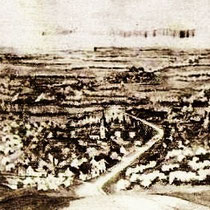 Panorama Vaesrade. wandschildering Wiel Paes