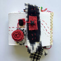 Fabric and Paper Accordion Book, Front