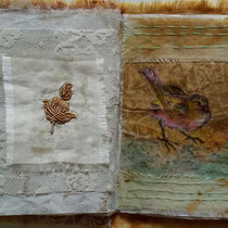 Birds  paper bag artist book page