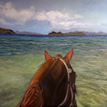 Samita Bhatia, "Sea Horse", 18"x 24", oil on board.