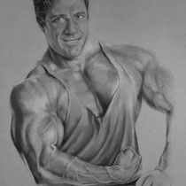 Dennis Parrish, "Bob Cicherillo", 24'X 32',charcoal and pencil on paper.