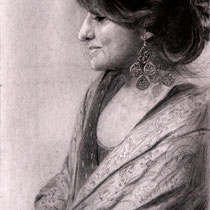 Samita Bhatia, "Daughter", 11"x 14", pencil on paper.