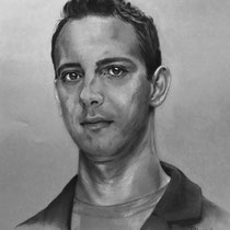 Dennis Parrish, "Rob Your Hart", 16"x 20", charcoal and pencil on paper.