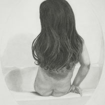 Birute Donovan, "The Bath", 8"x 10", pencil on paper.